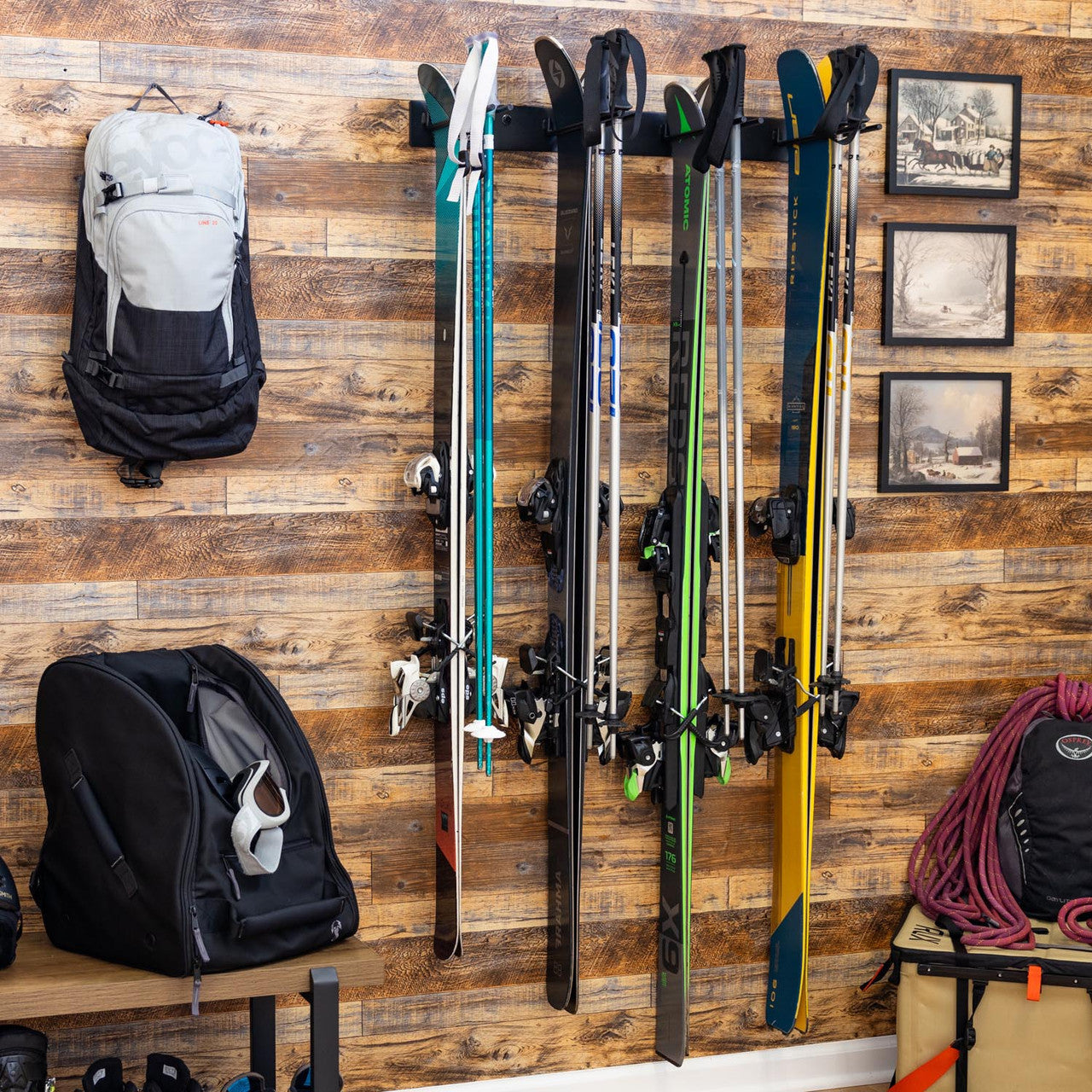 Snowbasin Ski Storage Rack | Holds 8 Pairs of Skis – J skis