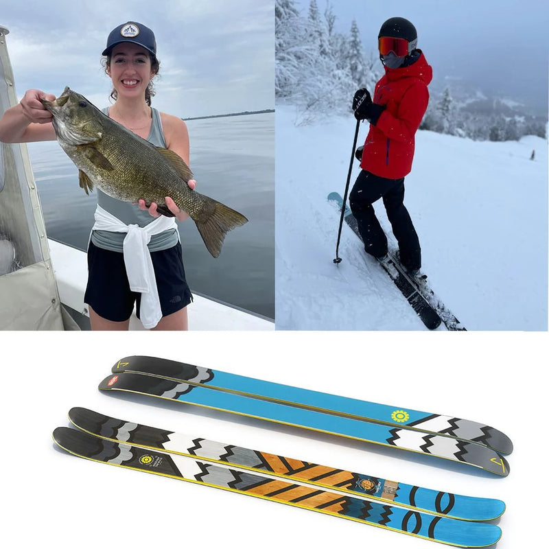 WINNER OF THE ALLPLAY "THICK LINES"  GIVEAWAY... ANNE SPEZIA!!! On October 1st, 2021 I randomly selected Anne Spezia, a rad human and skier from Bangor, ME to win J skis!!