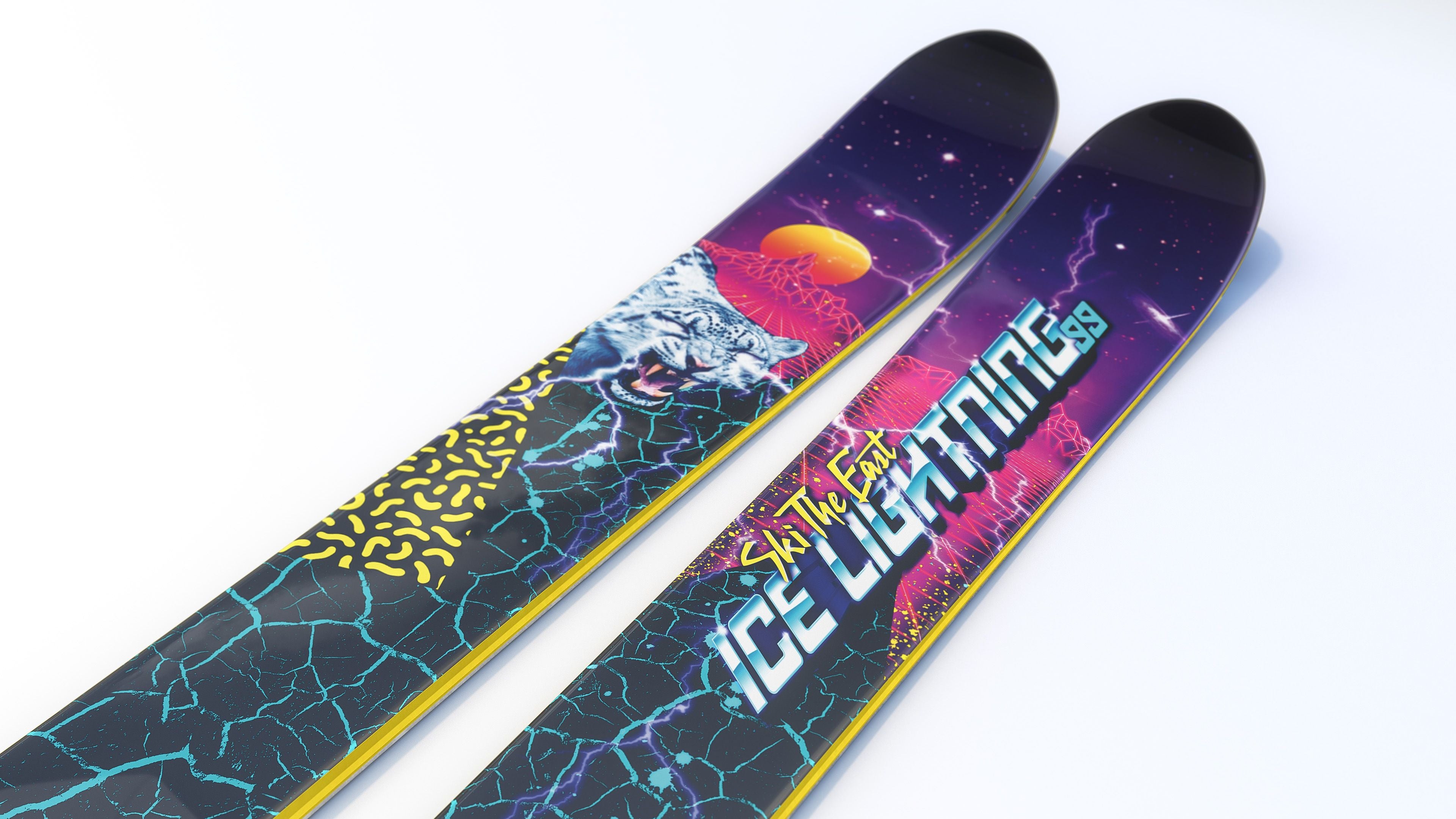The Masterblaster "ICE LIGHTNING" Ski The East x J Collab Limited Edition Ski