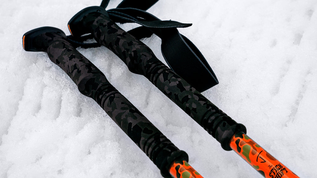 Stick Shift Adjustable Ski Poles "Duck Camo"
