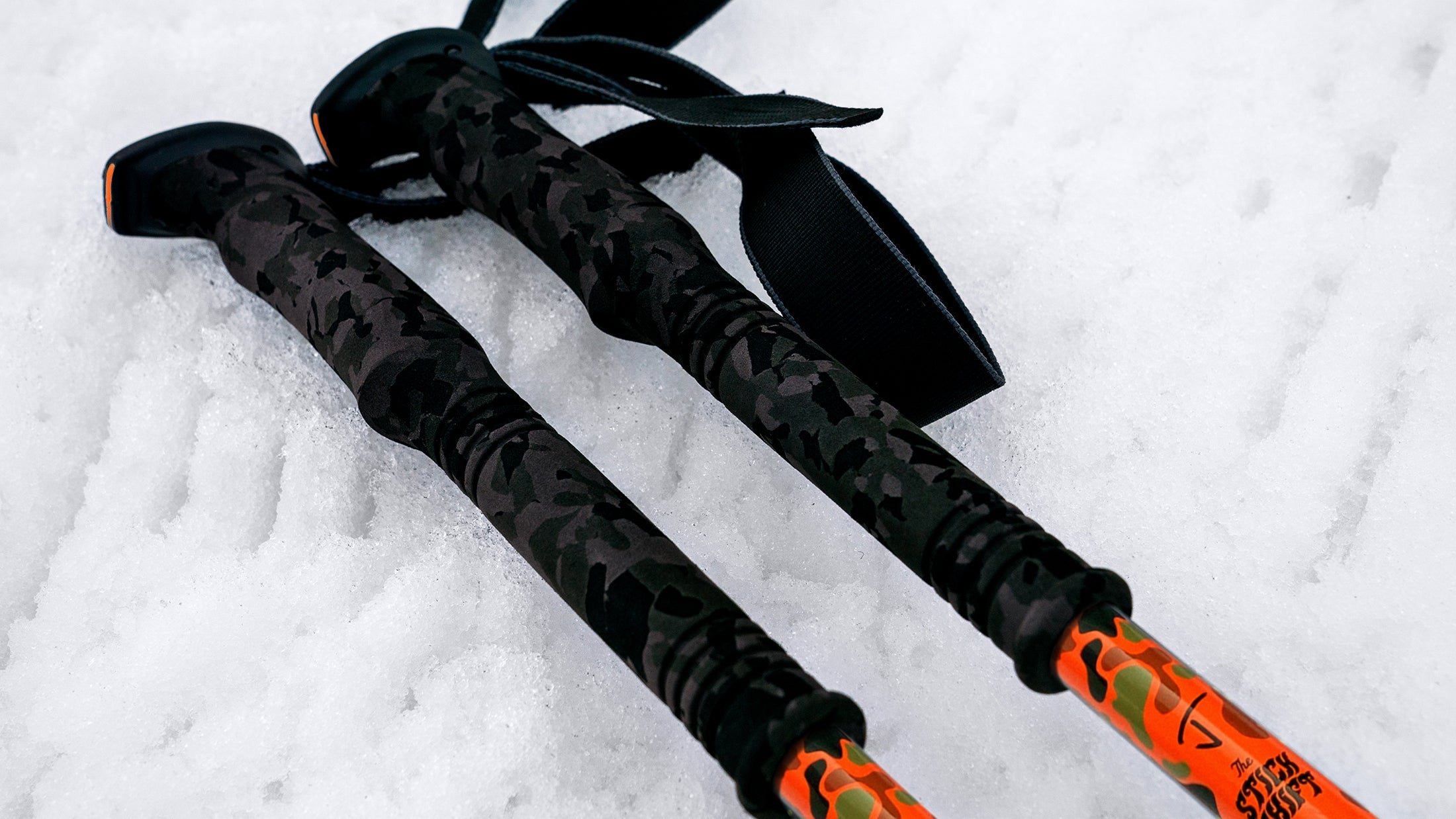 Stick Shift Adjustable Ski Poles "Duck Camo"