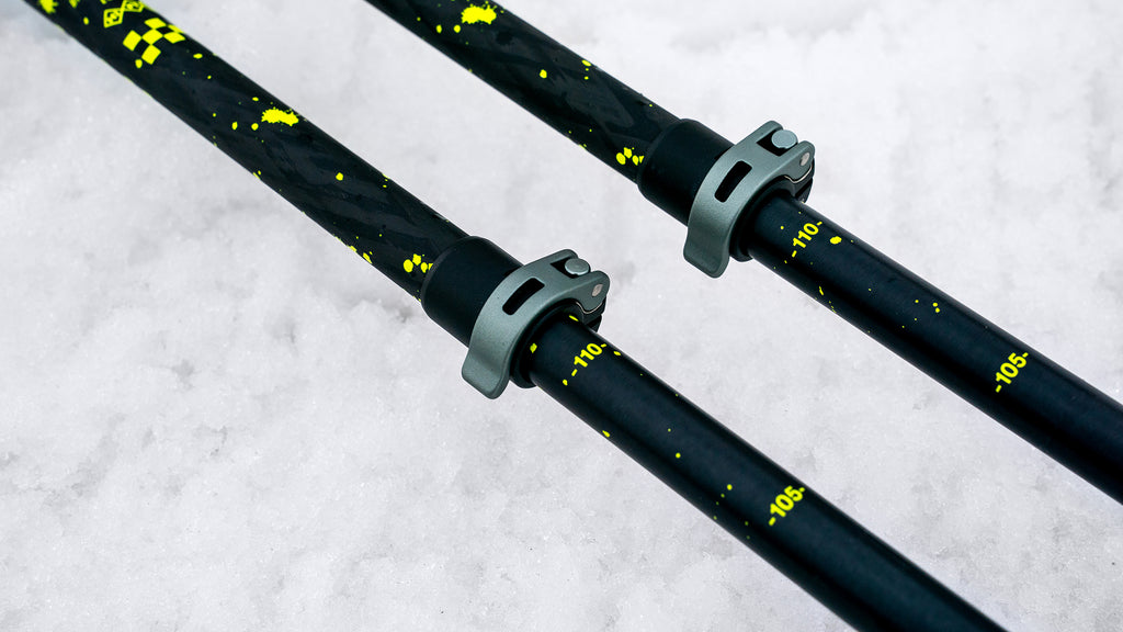 Stick Shift Adjustable Ski Poles "Splatter"