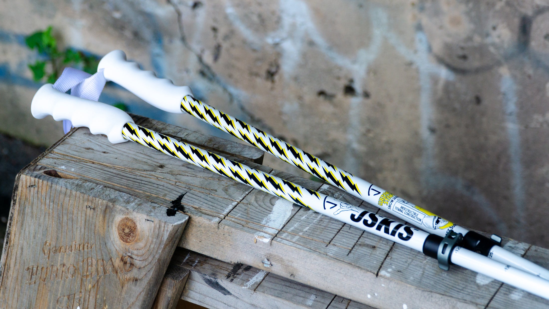 Wizard Staff Adjustable Ski Poles "White Lightning"