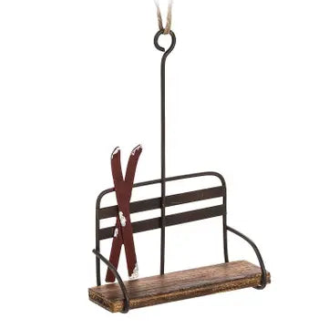 Chairlift With Skis Ornament