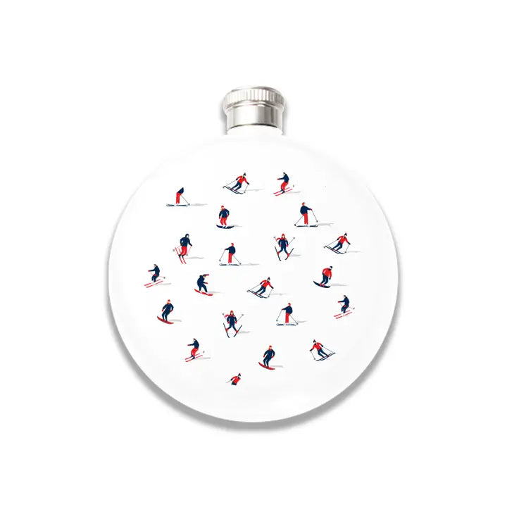 Round flask with Skiers