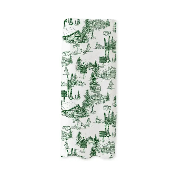 Green skier guest towel
