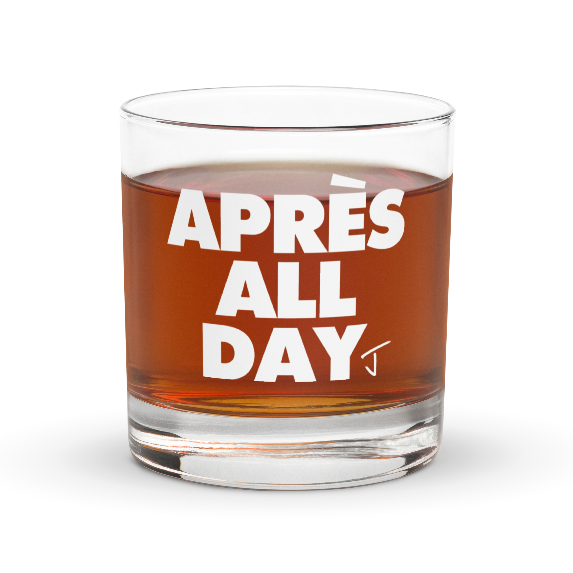 Apres All Day whiskey glass