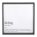 Skiing Definition Wooden Sign