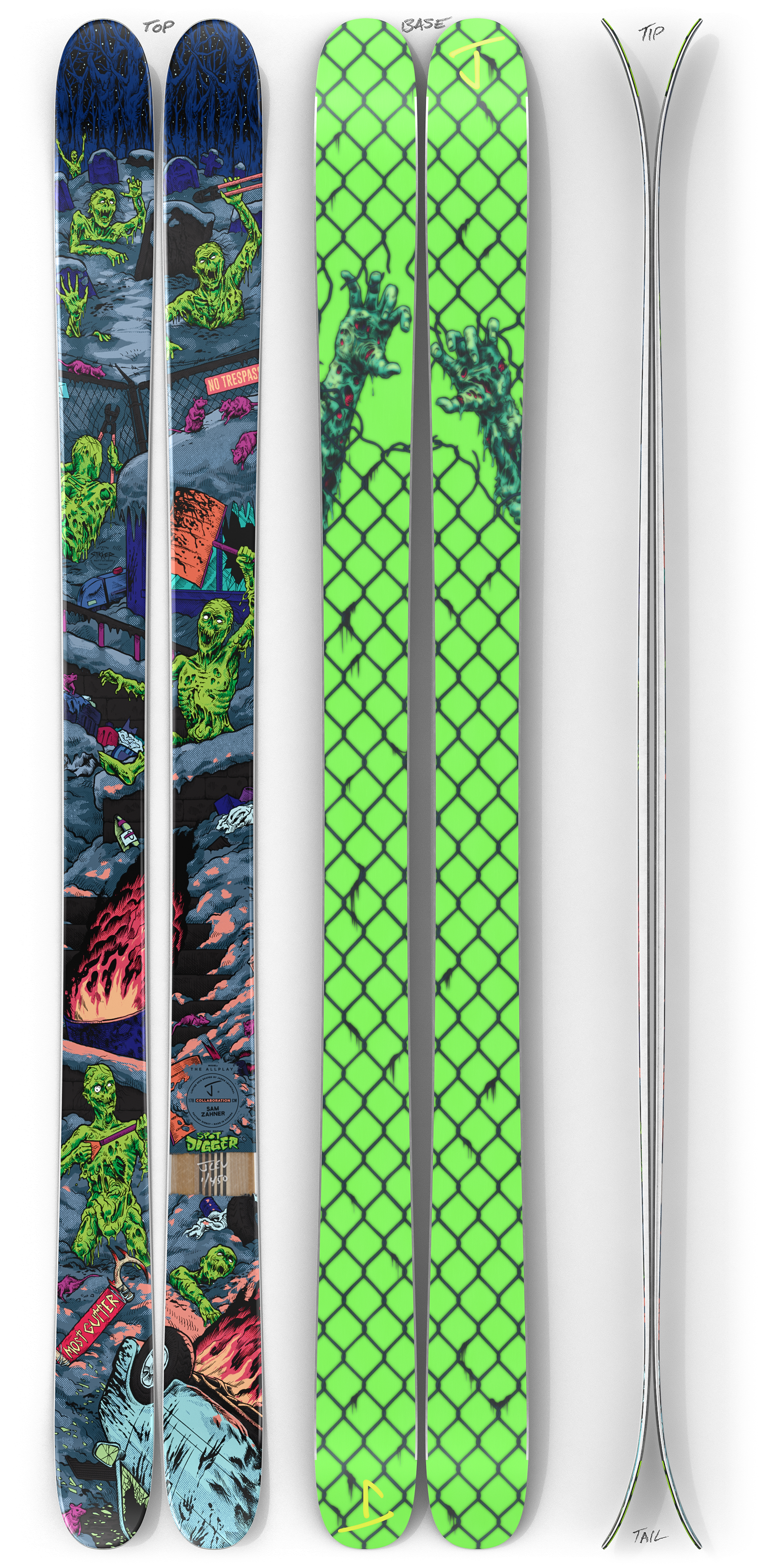 The Allplay "SPOT DIGGER" Sam Zahner x J Collab Limited Edition Ski