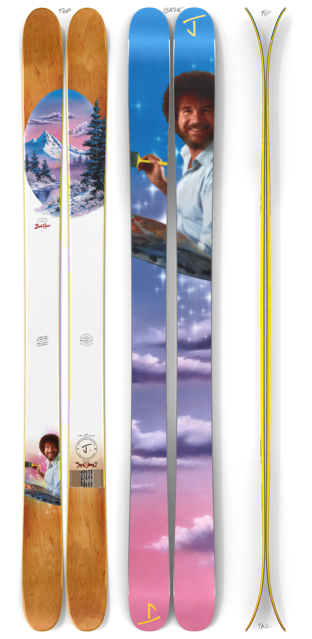 The Allplay "THE JOY OF SKIING 2" Bob Ross x J Collab Limited Edition Ski