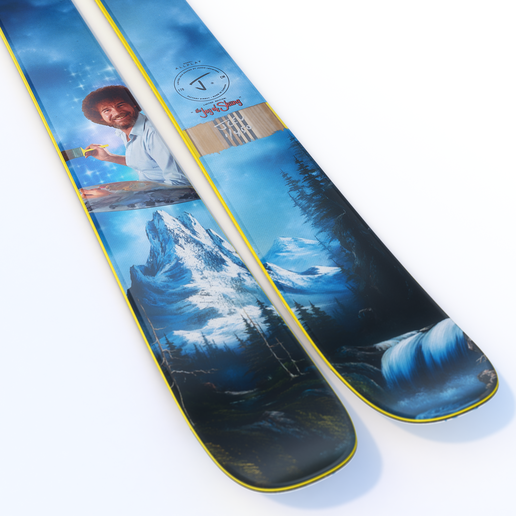 The Allplay "THE JOY OF SKIING" Bob Ross x J Collab Limited Edition Ski