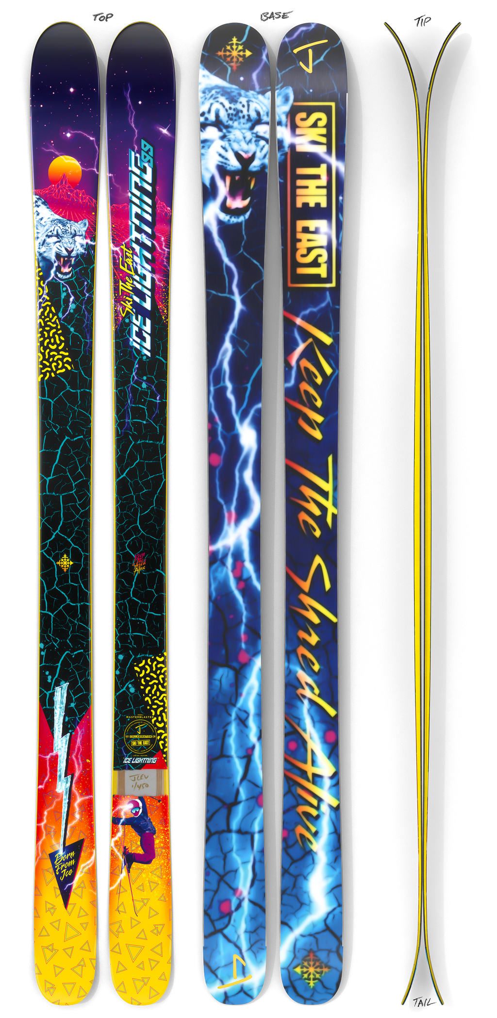 The Masterblaster "ICE LIGHTNING" Ski The East x J Collab Limited Edition Ski