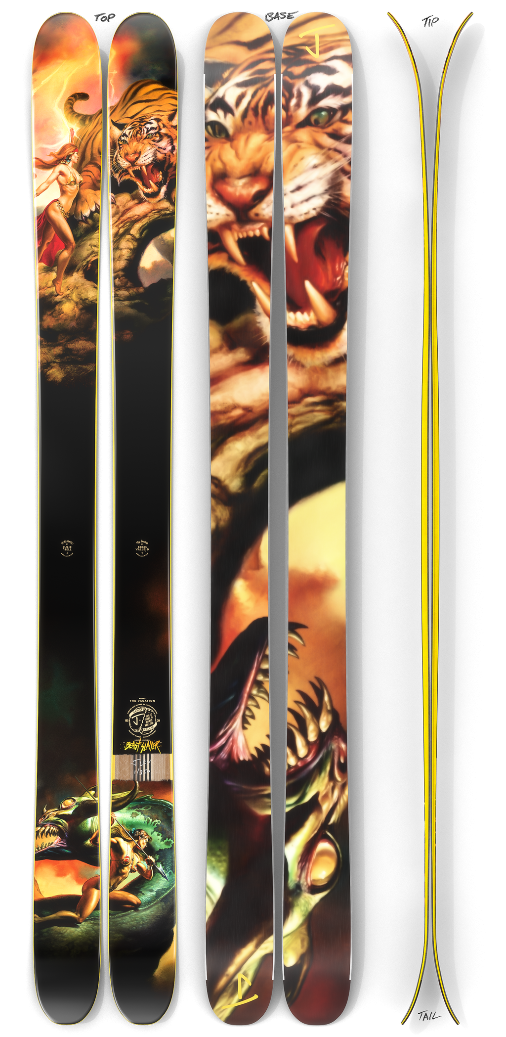 The Vacation "BEAST SLAYER" Julie Bell and Boris Vallejo x J Collab Limited Edition Ski
