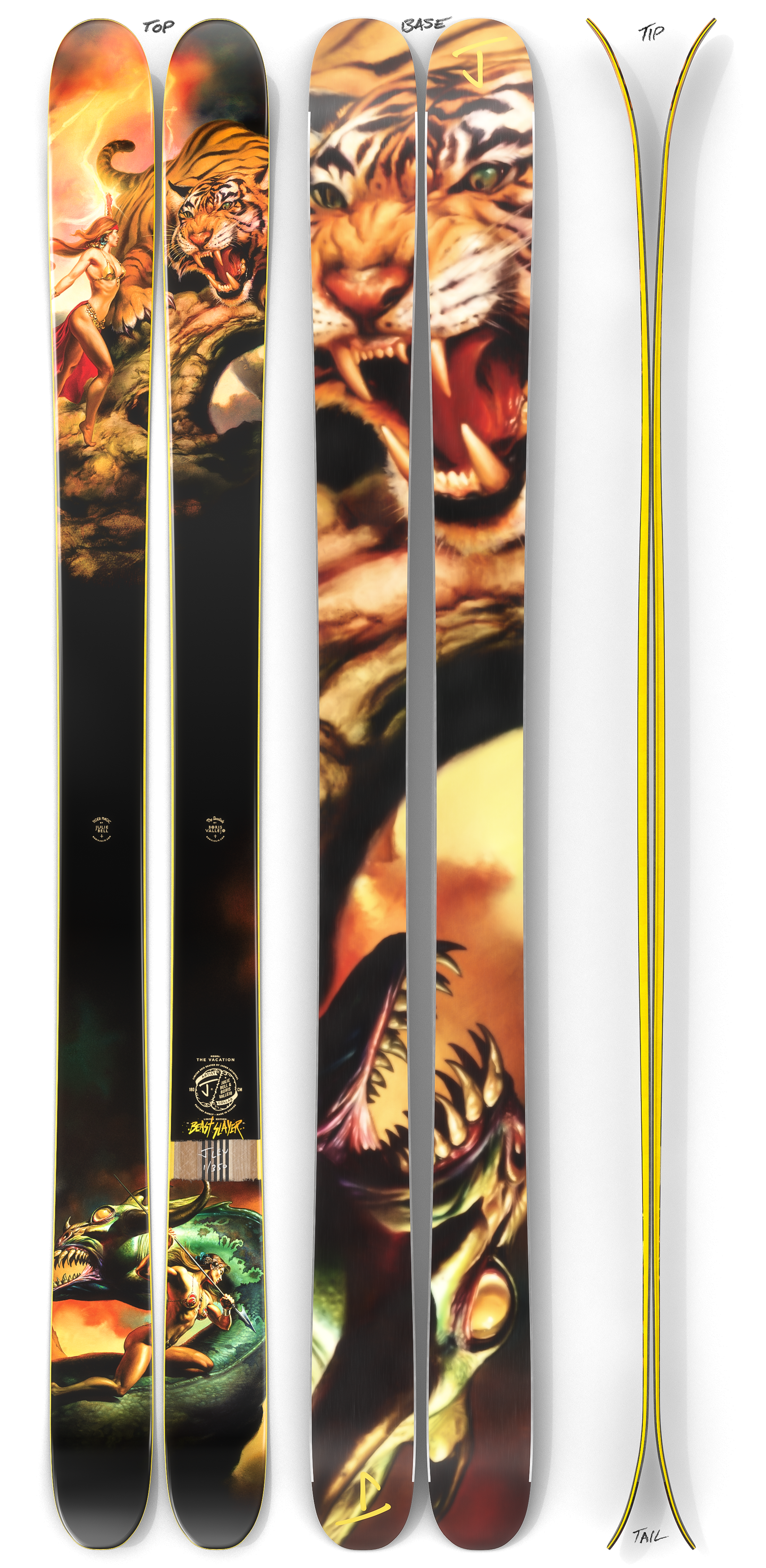 The Vacation "BEAST SLAYER" Julie Bell and Boris Vallejo x J Collab Limited Edition Ski